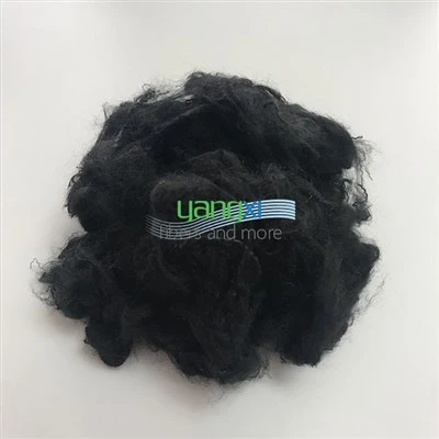 %100 Geri Dönüştürülmüş Siyah Polyester Kesik Elyaf